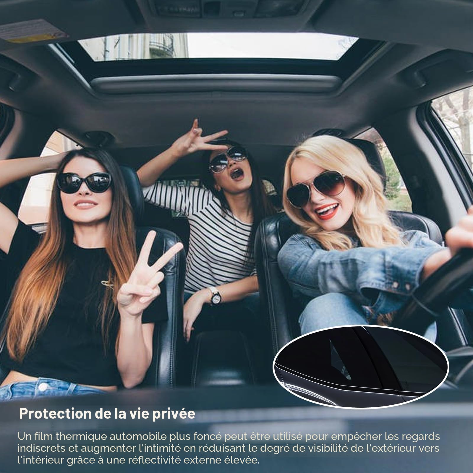 Film teinté pour Voiture,Film de Protection Solaire pour Voiture,Film teinté pour vitre de Voiture,Film teinté pour fenêtre pour Bloquer Les Rayons UV/IR,la Chaleur (5% VLT, 50X300CM)