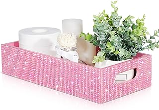 Honeydak Bling Rhinestone Bathroom Basket with Handle 13