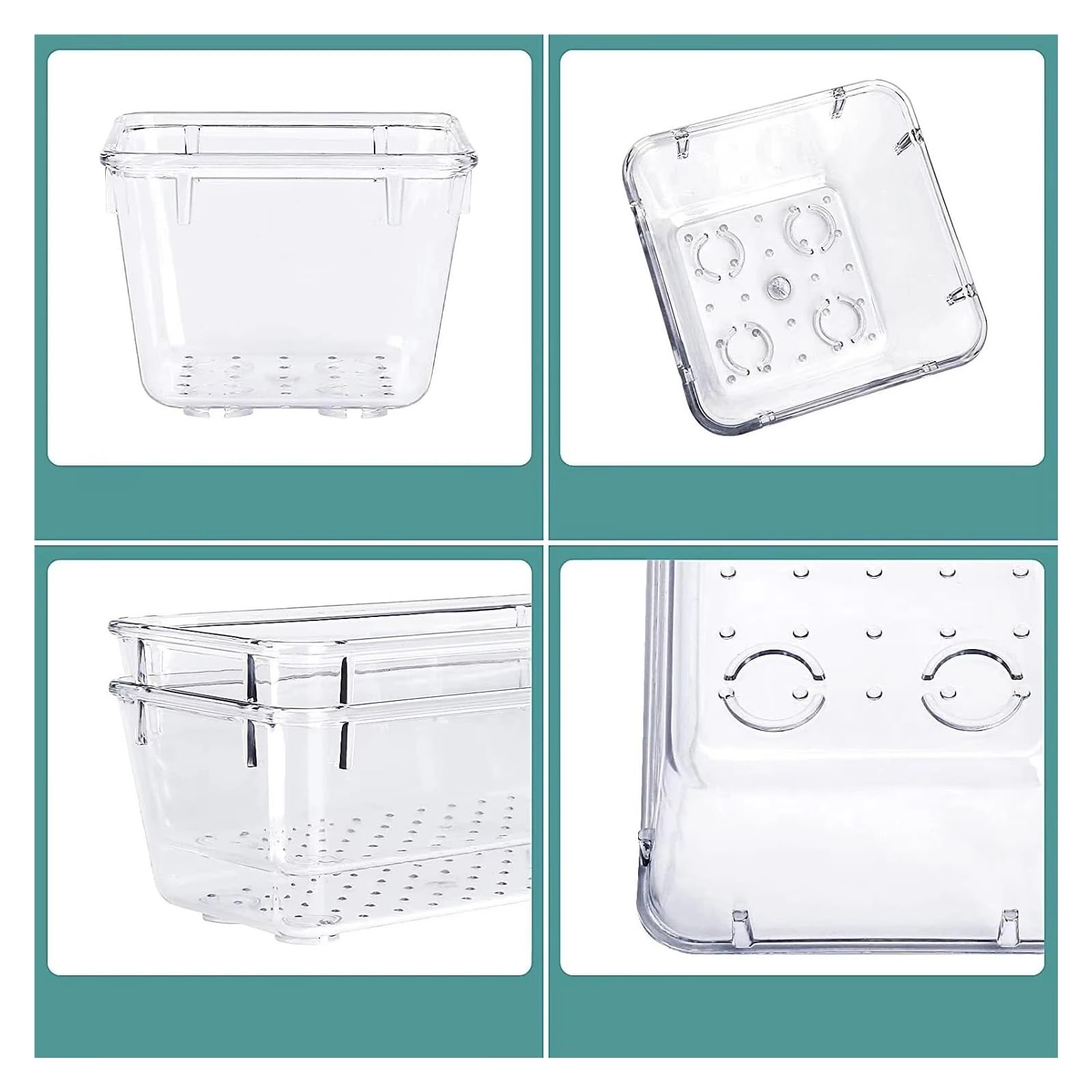 Generico Set di 25 organizer for cassetti in plastica trasparente, divisori for scrivania, vassoi, contenitori for, separazione for il trucco(Transparent-28Pcs)