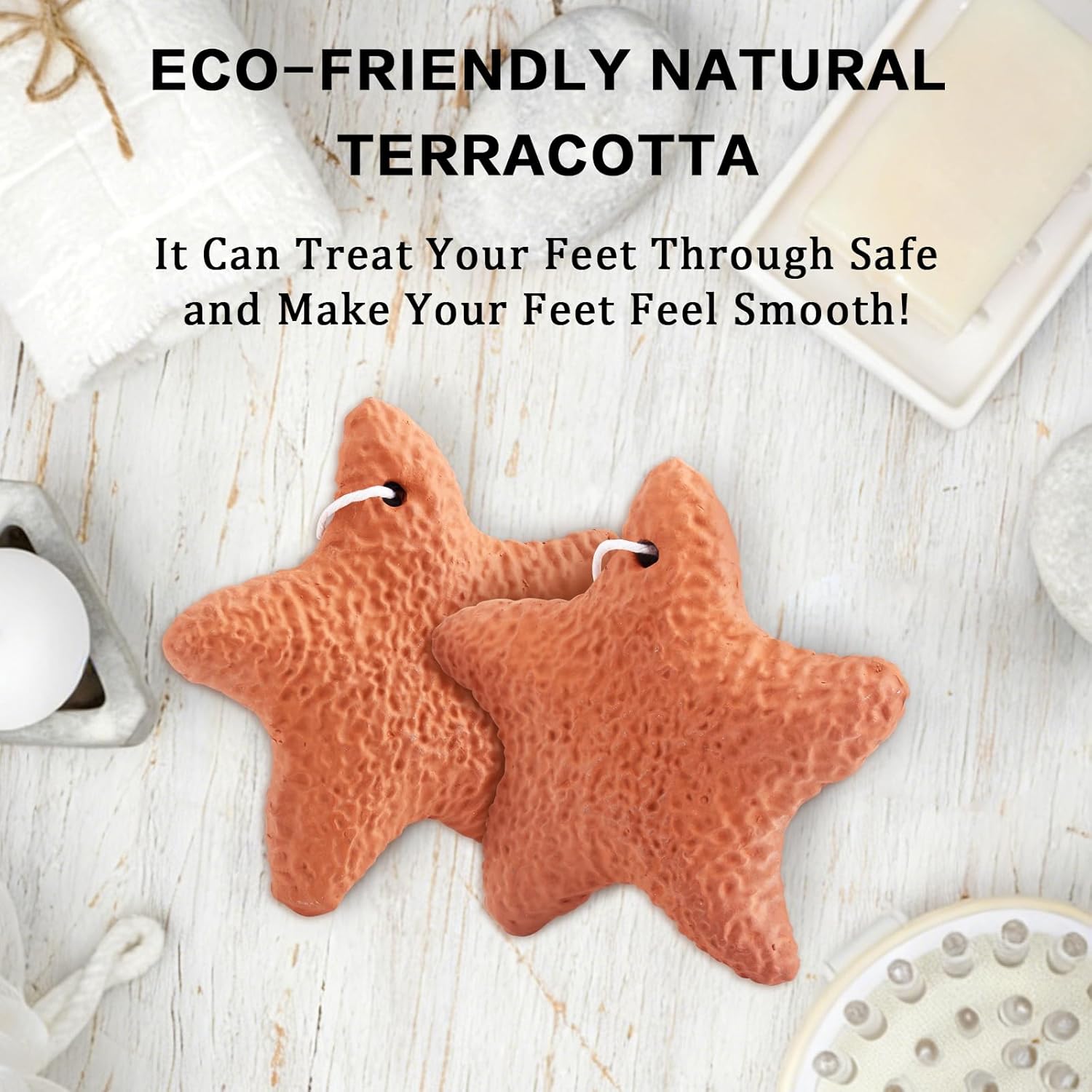 2 Pack Natural Terracotta Pumice Stone, Pedicure Tools Hard Skin Callus Remover for Feet and Hands - Foot File Exfoliation to Remove Dead Skin and Callusess