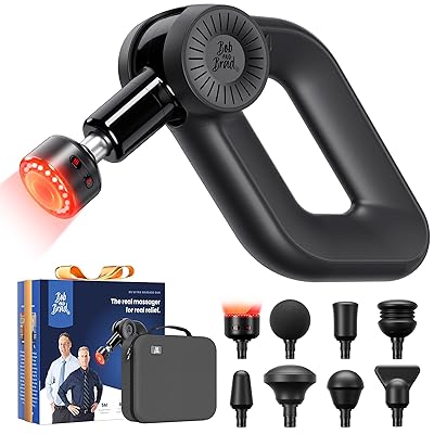 BOB AND BRAD D6 Ultra Massage Gun with Infrared Light, Deep Tissue Percussion Massager Gun with 16mm Amplitude, Professional Muscle Massager for Athletes, Electric Handheld Massager