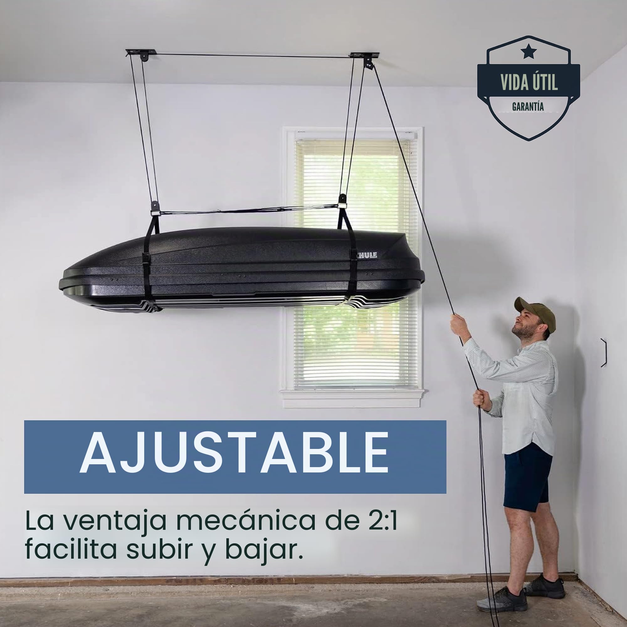 StoreYourBoard Caja de Carga para Techo, Elevador de Almacenamiento de Techo, Organizador Superior, Resistente soporta 150 Libras