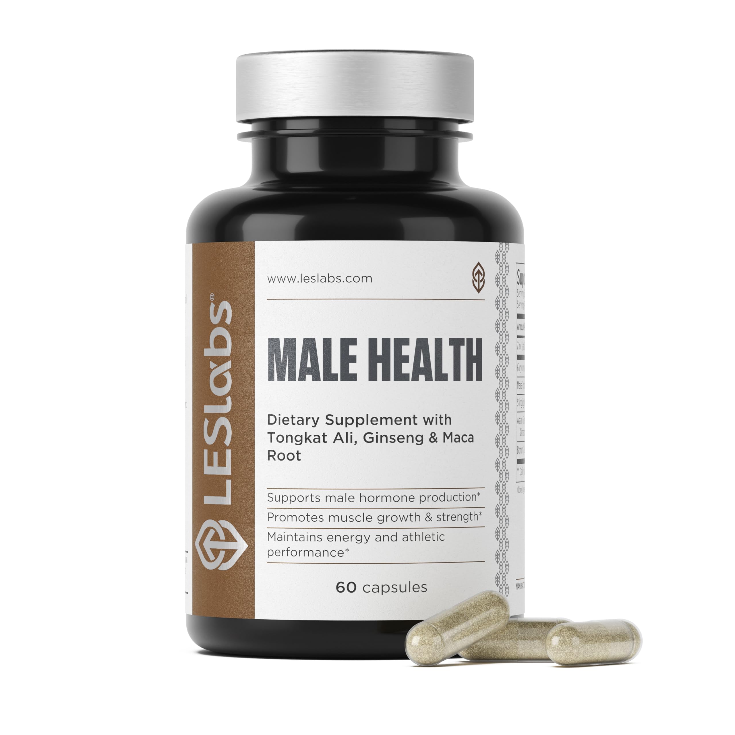 LES Labs Male Health Supplement for Men, Strength & Vitality, 60 Capsules