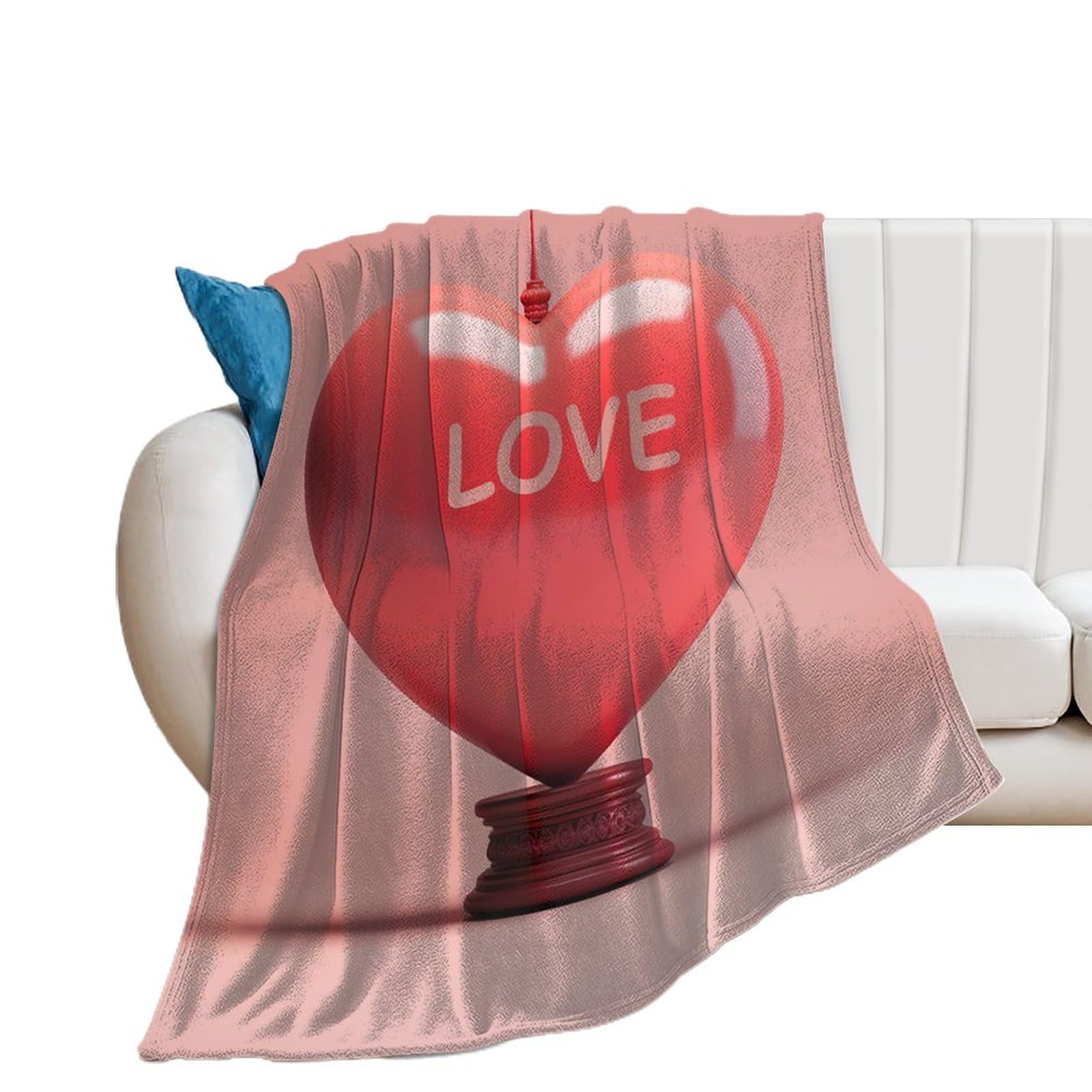 Couverture en flanelle légère et chaude rose 130x150cm pour lit et voyage