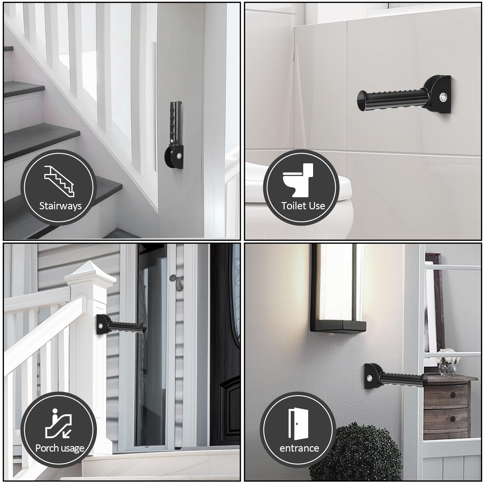 Maniglione per porta, assistente per porta, maniglia di supporto per porta, barra di supporto per scale per anziani o persone con problemi di equilibrio, supporta fino a 136 kg (2 pezzi)