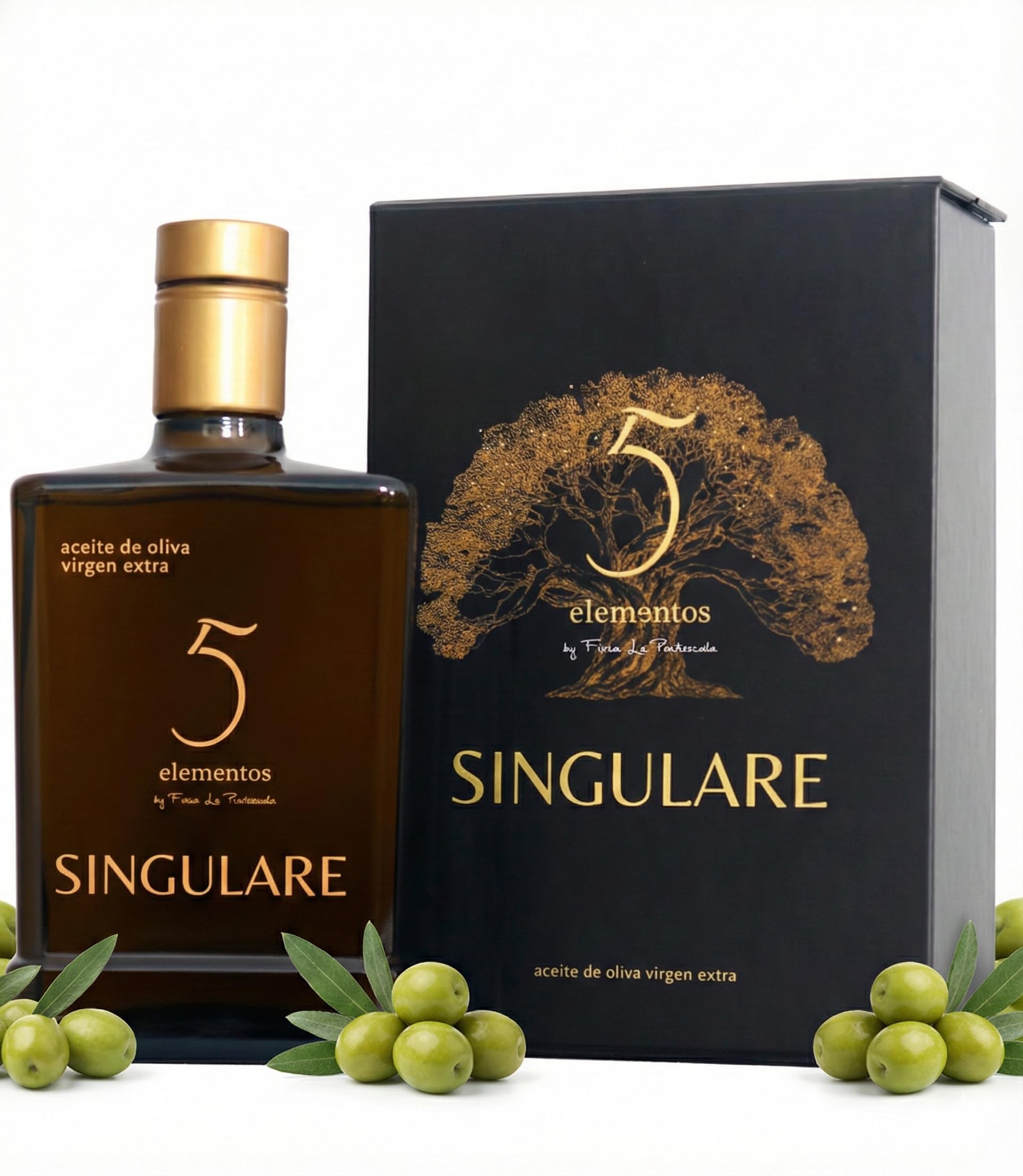 5 elementów Singulare - Premium Olej z oliwek z pierwszego tłoczenia 500 ml - Olej Pique Nowa Kampania 24/25 - Kolor Zielony i Intensywny Smak