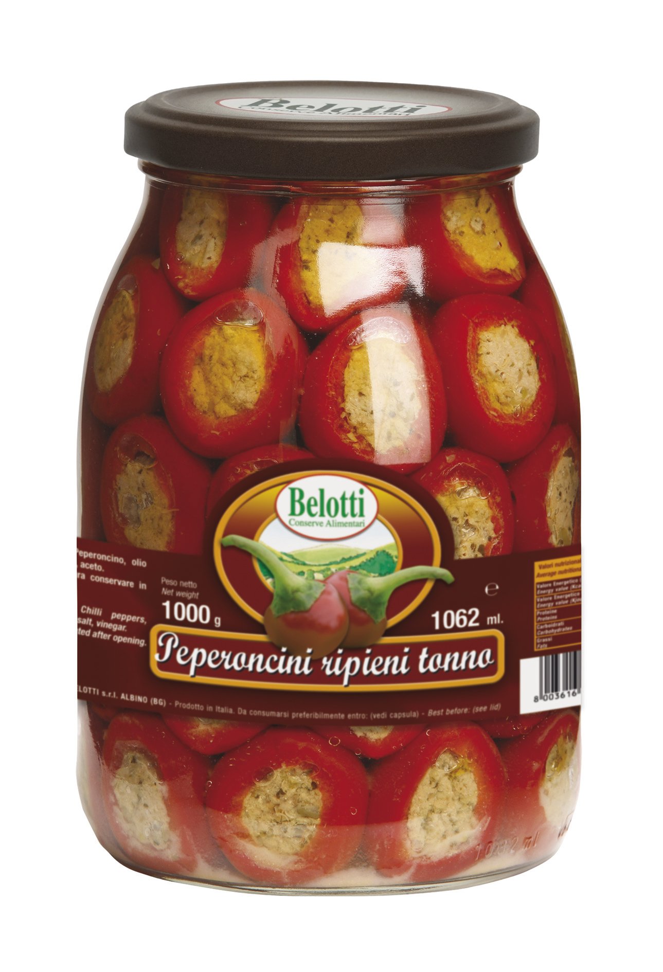 PEPERONCINI RIPIENI AL TONNO grammi 1062 BELOTTI