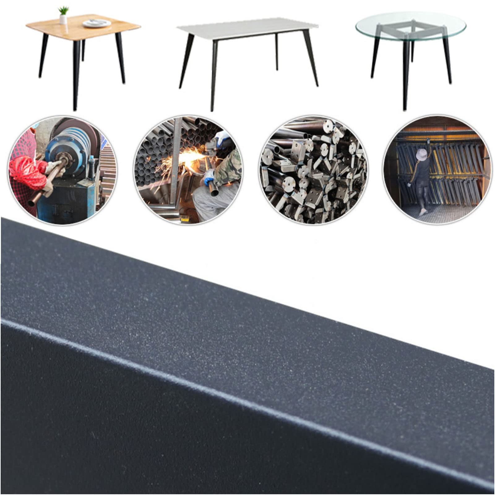Gambe regolabili in metallo per tavolo da pranzo in ferro resistente, supporto per tavolo da lavoro e scrivania, include viti 65 x 40 cm, altezza 50 cm, perfette per mobili personalizzati