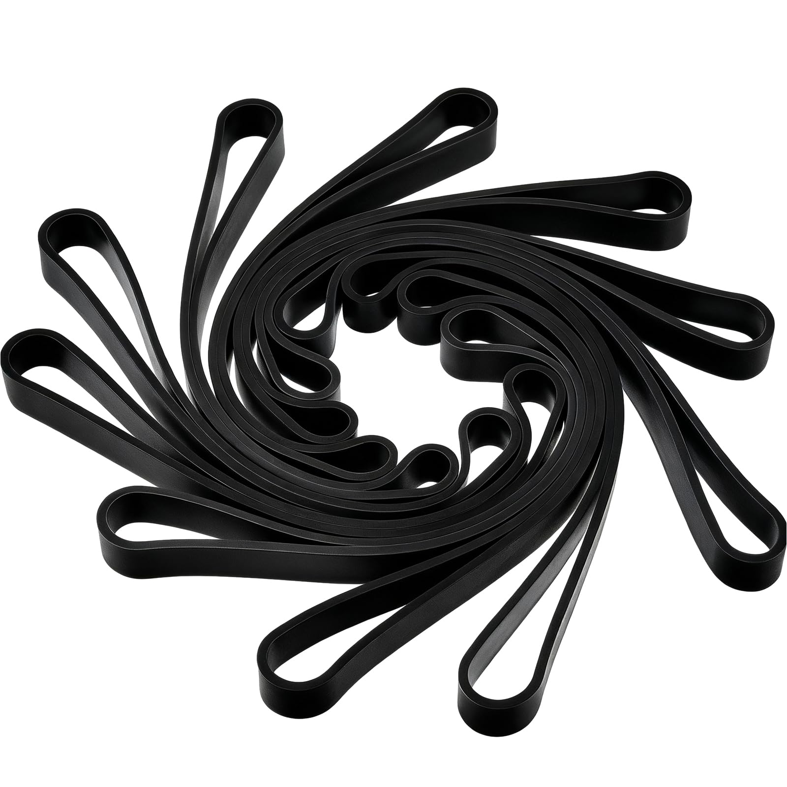 Outus 10 Pieces Large Silicone Rubber Bands 7 Inch Elastic Wrapping Extra Large Rubber Bands for Notebook Office Outdoor Gear Gifts Packing Christmas(Black,Standard Resilience)