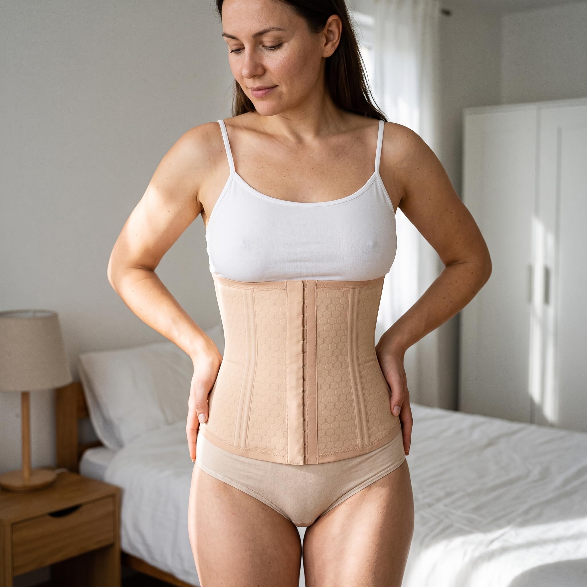 Contenitiva Guaina nte Sottile per Post Parto, Corsetto con Usura a Fibbia
