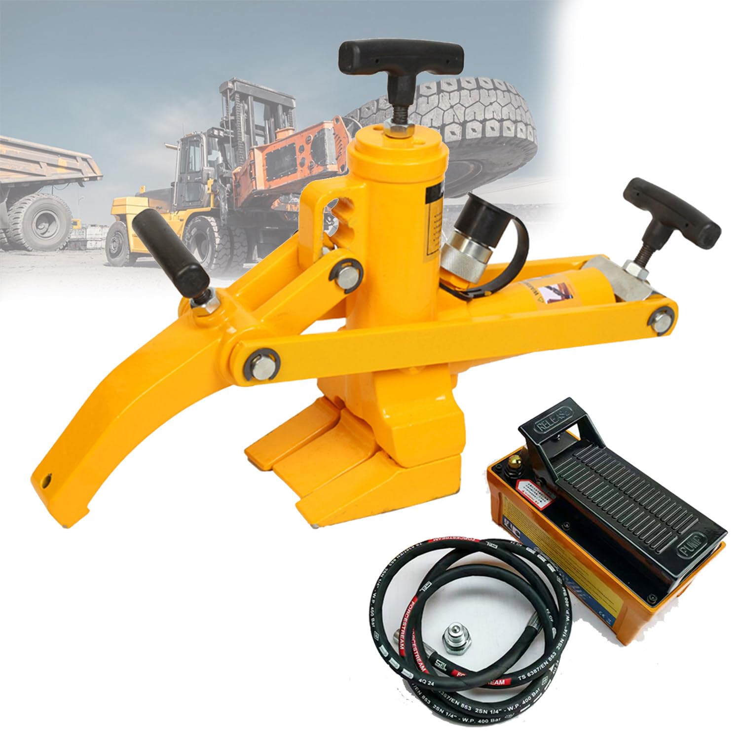 Kit per Riparazione Pneumatici Idraulici Smontagomme Auto Manuale Pneumatici a Leva Senza Rimozione Strumento Stallonatore per la Riparazione di Autocarri