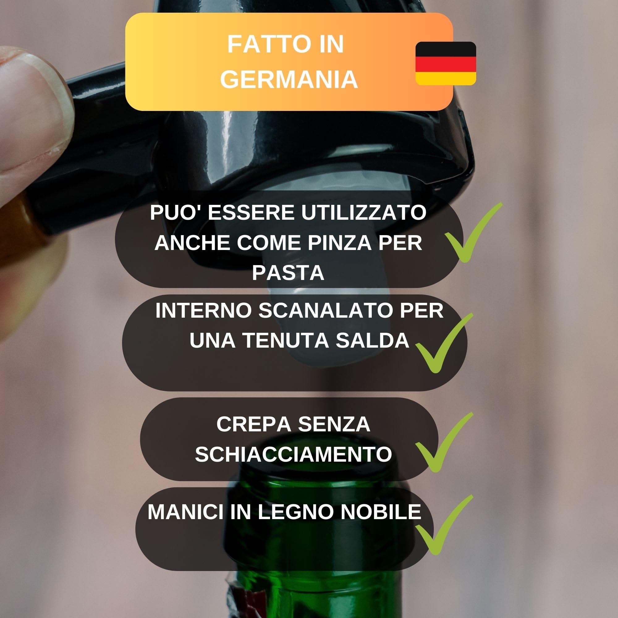 Schiaccianoci Thiru Premium Con Manico In Legno - Per Noci, Nocciole E Brasiliane Senza Schiacciare Il Gheriglio - Foto 5