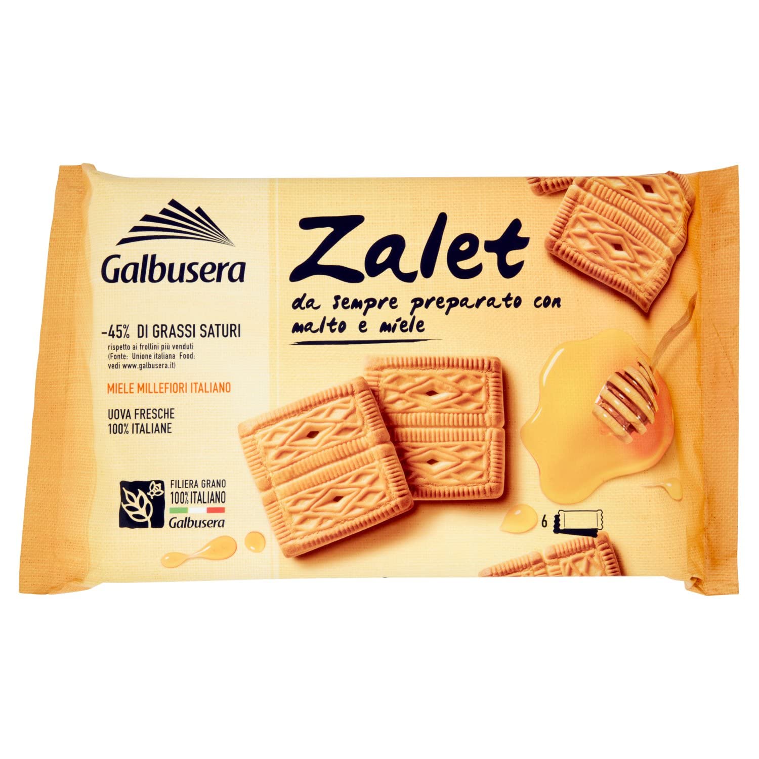 Galbusera "Zalet" Biscuits with Malt and Millefiori Honey 500g