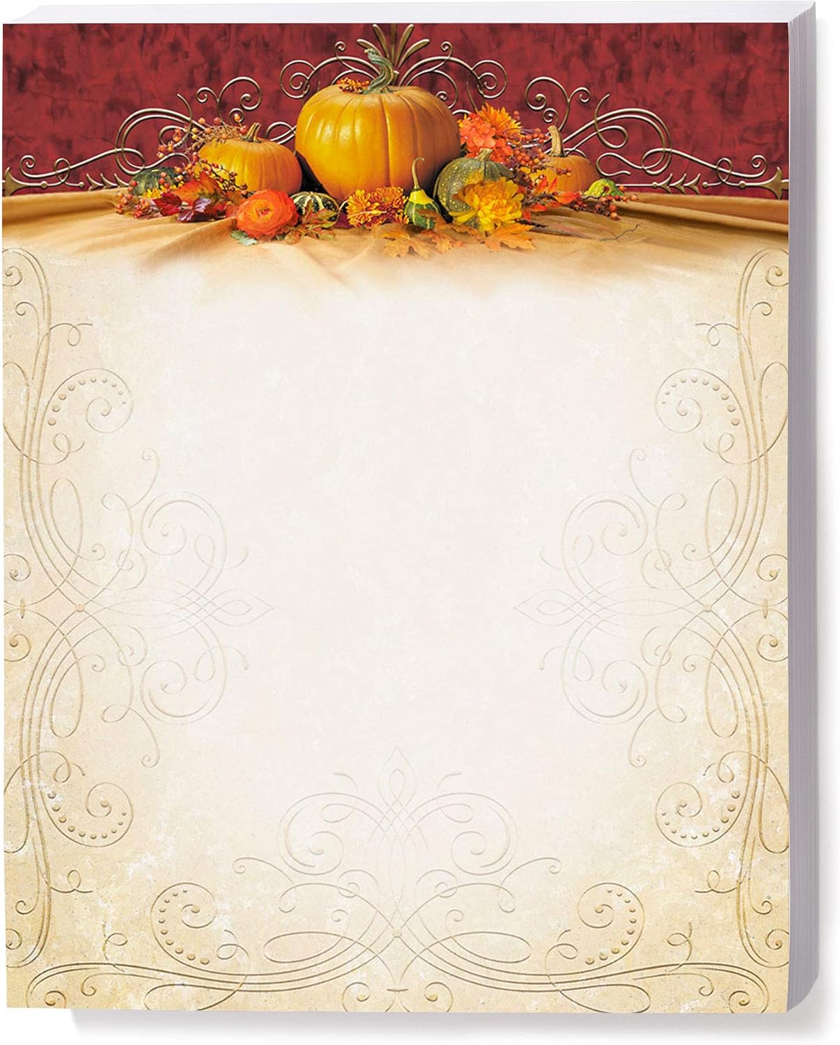 PaperDirect Thanksgiving Cucurbit Fall Autumn Theme Paper Stationery, Border Paper, Letterhead 8.5 x 11, 100 sheets, Elegant Premium Writing Paper, Decorative Printer Paper