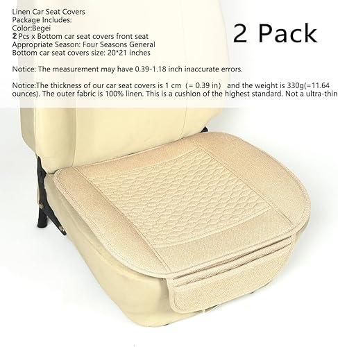 Miniatura 4 de Fundas de asiento de automóvil de lino, fundas de asiento inferior de enfriamiento para automóviles, cojín universal para asiento de automóvil