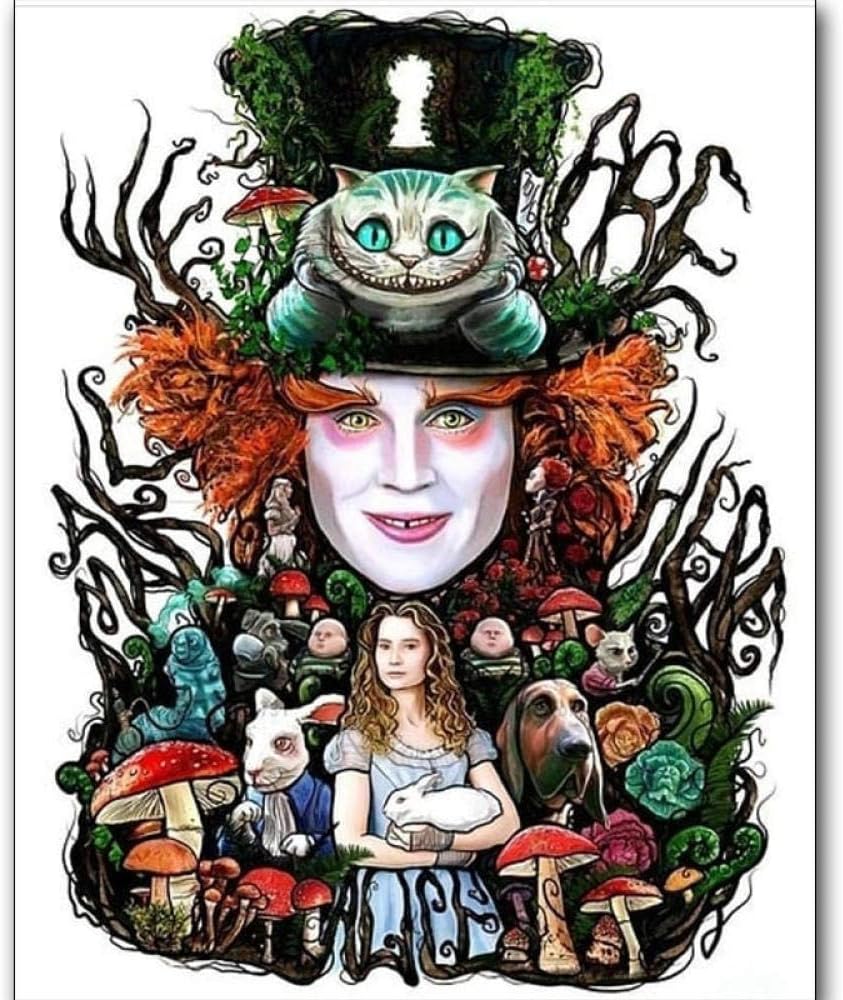 5d Diamond Embroidery Alice in Wonderland Mosaic Art Cross Stitch Home Decoration Diamond Painting Needlework Diamond mosaic30*40cm /40 * 50cm