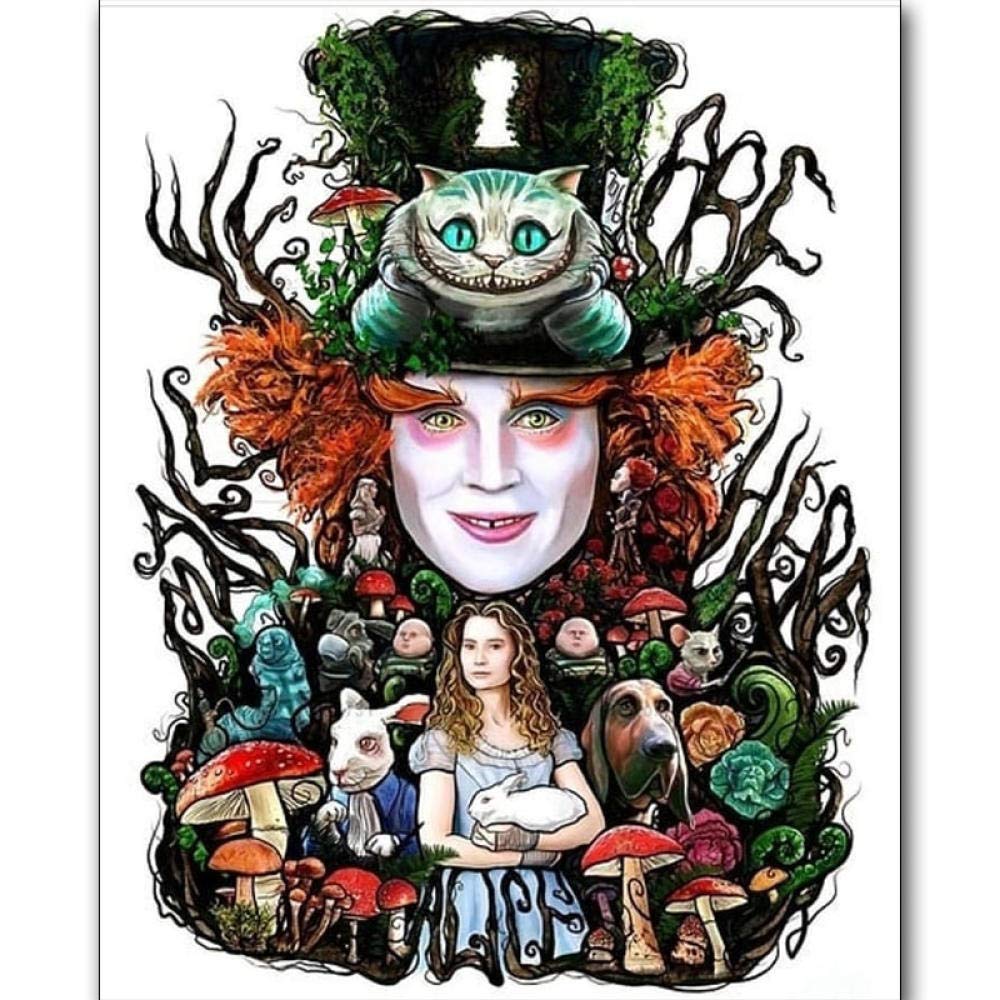 5d Diamond Embroidery Alice in Wonderland Mosaic Art Cross Stitch Home Decoration Diamond Painting Needlework Diamond mosaic30*40cm /40 * 50cm