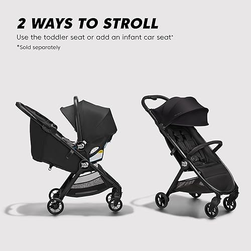 Miniatura 3 de Baby Jogger City Tour 2 - Cochecito de viaje ultracompacto aprobado en negro ecológico con barra de vientre, ligero, fácil de plegar, ideal para