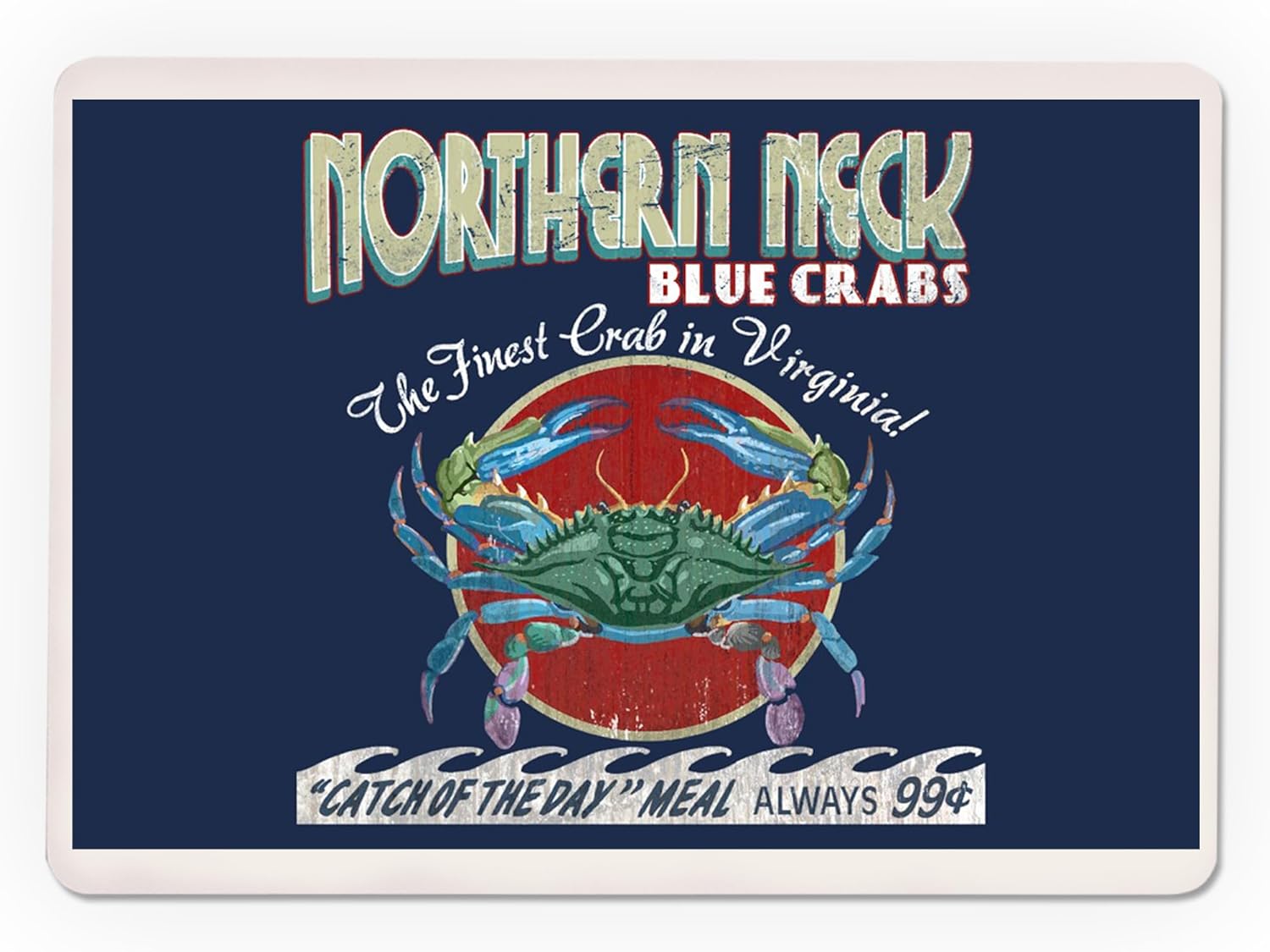 Lantern Press Northern Neck, Virginia, Blue Crab Vintage Sign, 52 Playing Cards for Adults, Poker Size Card Deck