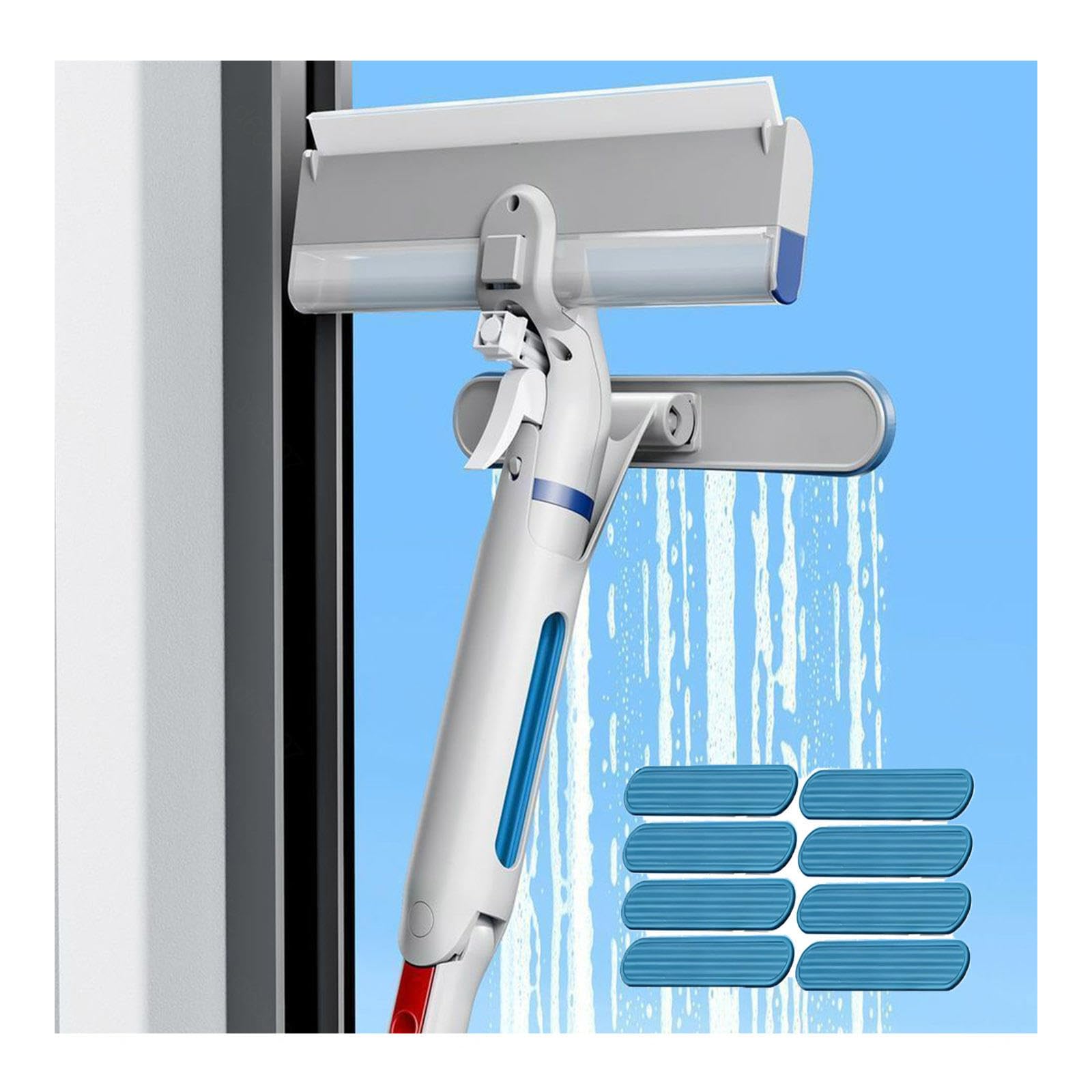 Limpiacristales con Pulverizador de Ventanas con Depósito de Agua Residual Kit de Limpieza para Ventanas Interiores y Exteriores Adecuado para Múltiples Escenarios