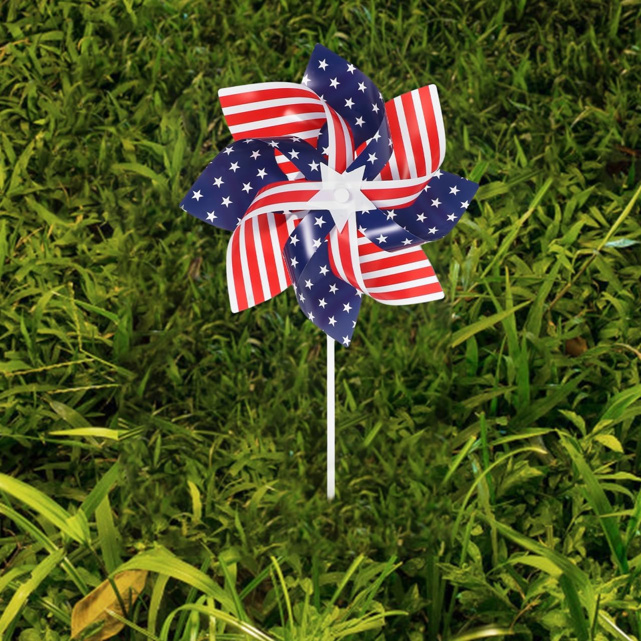 6Pcs Patriotic Flag Pinwheels Garden Windmill Decor 8-Inch Outdoor Yard Spinners for 4Th of July Celebration - Image 8