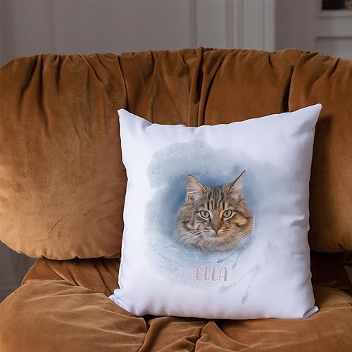 Miniatura 6 de Funda de almohada personalizada con fotos de mascotas, funda de almohada personalizada de gatos y perros, funda de almohada de 18 x 18 pulgadas para