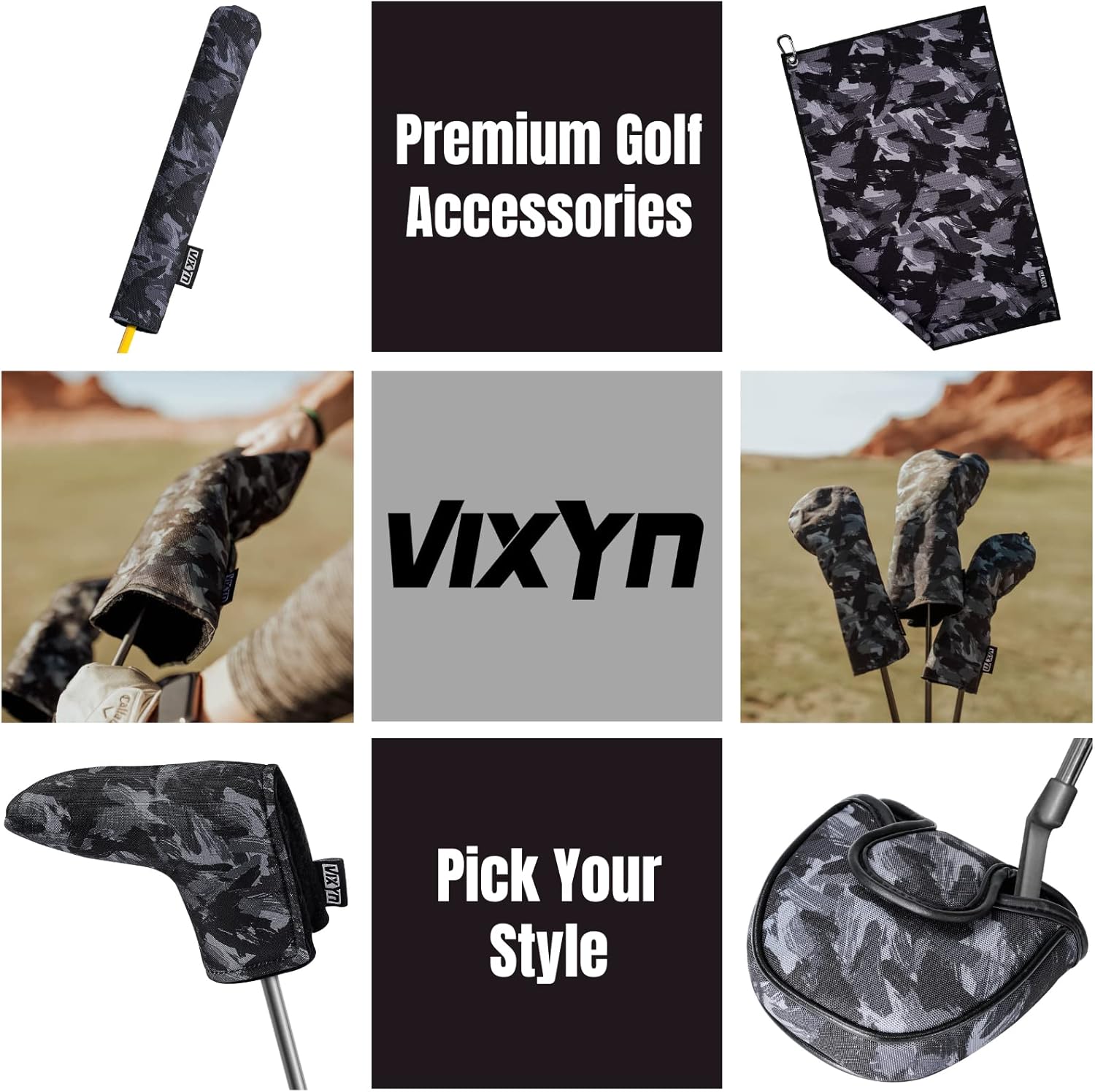 VIXYN Mallet Putter Cover - Cool Putter Cover - Mallet Putter Headcover - Fleeced Lined Putter Head Covers - Protective Golf Club Covers to Match Driver Headcover
