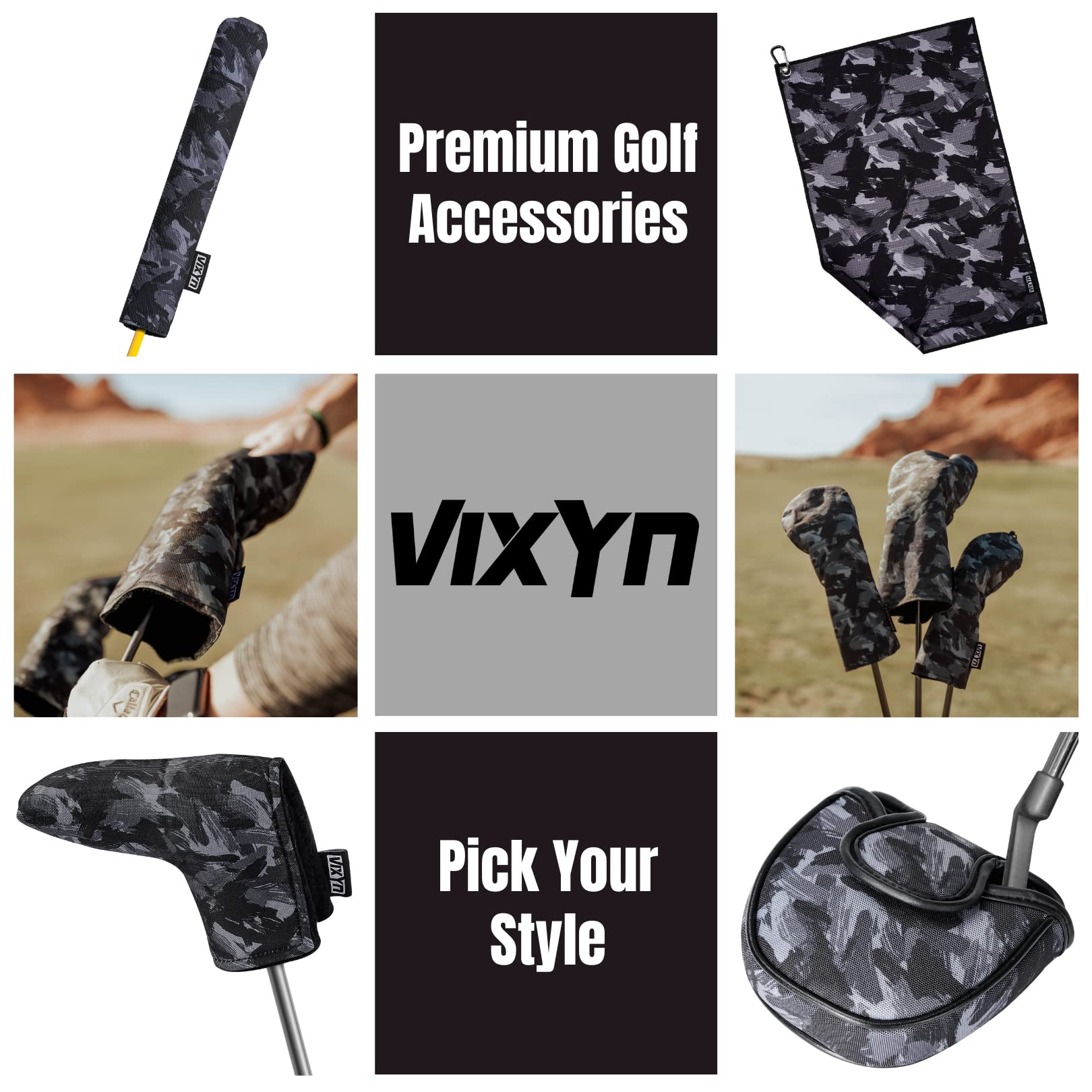 VIXYN Cubierta para putter de mazo, Cubierta para putter, Cubierta para Cabeza de putter de mazo, Fundas Protectoras para Palos de Golf para Que coincida con la Cubierta del Conductor