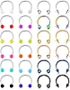 Mayhoop 20G 24Pcs Stainless Steel Horseshoe Nose Septum Rings Piercing Jewelry Cartilage Helix Tragus Earring Hoop Lip Horseshoe Piercing Retainer for Women Men 8mm 10mm