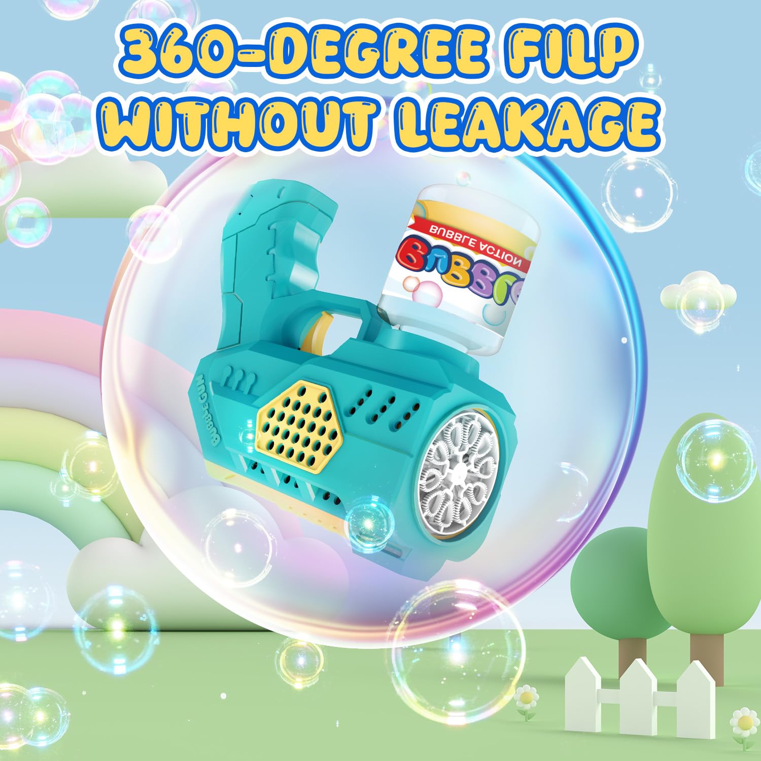 Eaglestone Bubble Guns for Toddlers 2 Pack, LED Light Automatic Bubble Machine Gun for Kids 4-8, Summer Outdoor Toys Birthday Gift