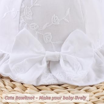 Summer Baby Hats for Girls Cotton Infant Sun Hat Bowknot Toddler Bucket Hats 0-2 Years