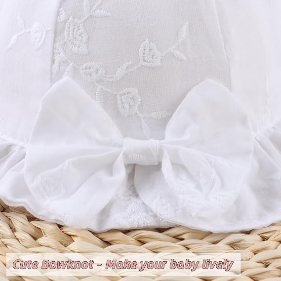 Summer Baby Hats for Girls Cotton Infant Sun Hat Bowknot Toddler Bucket Hats 0-2 Years