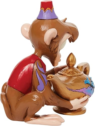 Miniatura 6 de Enesco Disney Traditions by Jim Shore Aladdin Abu Holding The Genie - Figura de lámpara, 4.5 pulgadas, multicolor