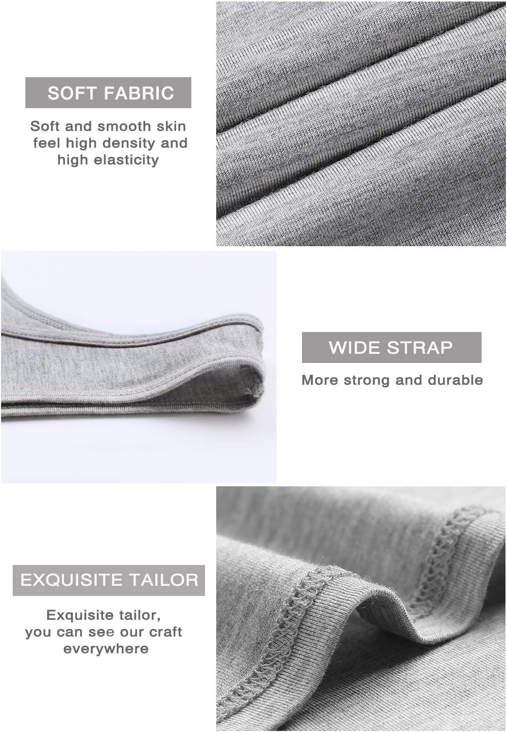 Le Nepho Womens Undershirt Tanks Scoop Neck Tank Tops for Women 4-Pack Black/White/Gray/Dark Blue S