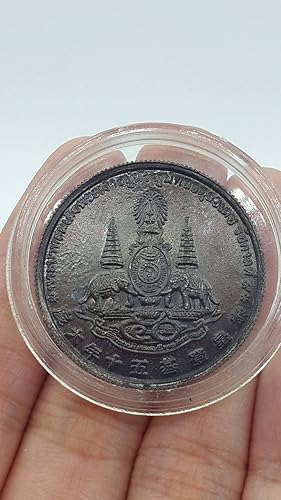 Miniatura 4 de Amuleto tailandés Moneda conmemorativa Rey Rama 9 Rey Bhumibol"Ocho Inmortales" celebrando 50 años en el reinado Amuletos tailandeses Material de