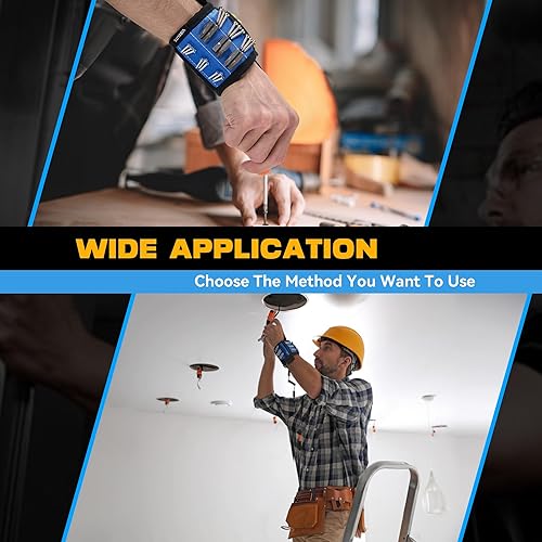 Miniatura 7 de Regalos para hombres, pulsera magnética para herramientas con 12 imanes súper fuertes, tela Oxford doble 1680D, regalo ideal de cumpleaños para