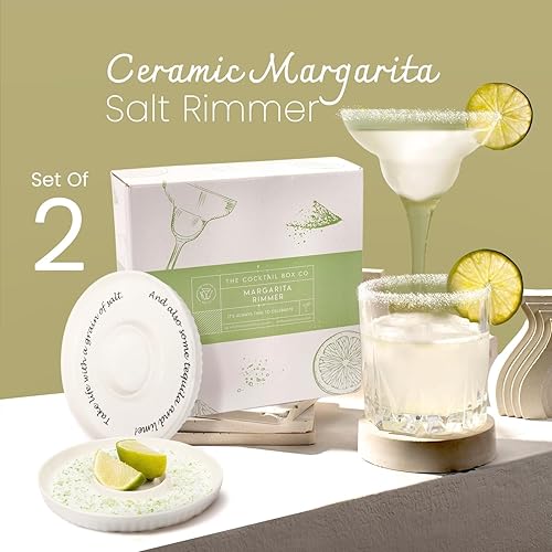 Miniatura 5 de The Cocktail Box Co. Cerámica Margarita Salt Rimmer & Sugar Rimmer Set  Accesorio de bebida para bares y fiestas en el hogar (juego de 2)