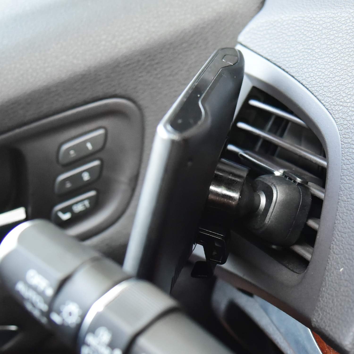 GPS Car Mount Air Vent Holder for Garmin GPS [ONE-Press-AUTO-Spring-Locked] - Replacement GPS Ball Mount for Garmin Nuvi RV Dezl Drive Drivesmart Driveassist DriveLuxe Zumo Portable Navigator