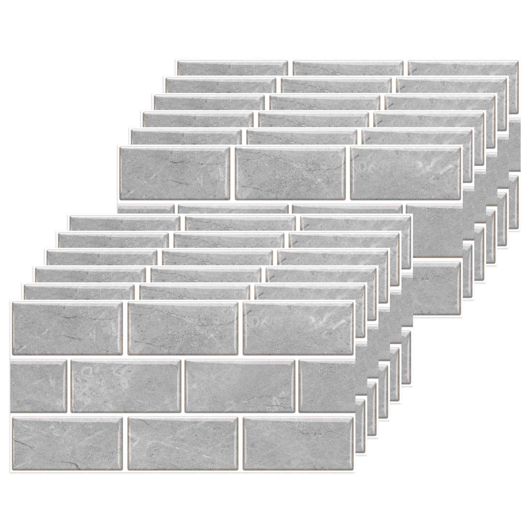 BUYBLIFE Gris Azulejos Adhesivos Cocina, 24 Piezas Pegatinas de Pared PVC 15x30cm Vinilo Pared Vinilos de Pared Decorativos Pared Cocina Azulejos Baño Vinilo Suelo