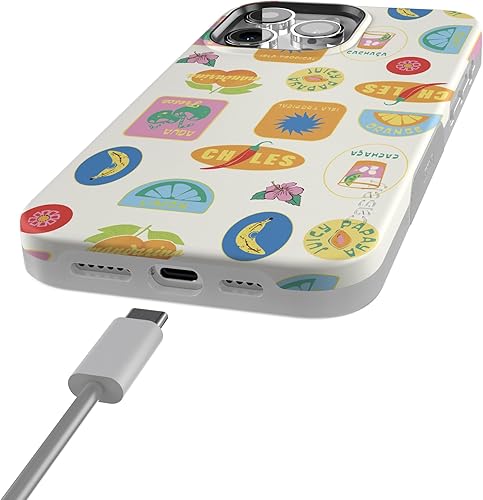 Vista 1022 de Casely Funda para iPhone 15 Pro Jardín Secreto Flores mixtas Funda atrevida Compatible con MagSafe y botón de acción Jardín Secreto Floral