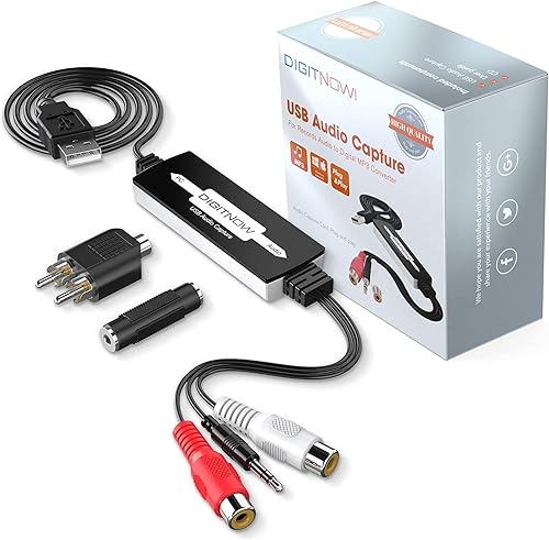 Grabador de tarjetas de captura de audio USB para cintas de casete de vinilo a convertidor digital MP3, compatible con Mac y Windows