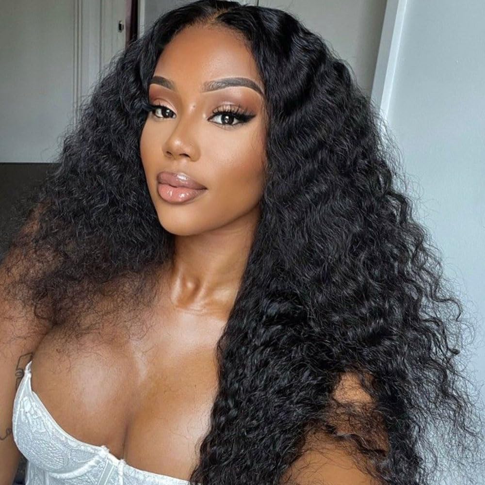 OQ HAIR Glueless Wigs Human Hair Pre Plucked Pre Cut 7x5 Water Wave HD Lace Front Wig Human Hair Pre Plucked For Beginners 3 Second To Wear 22 Inch