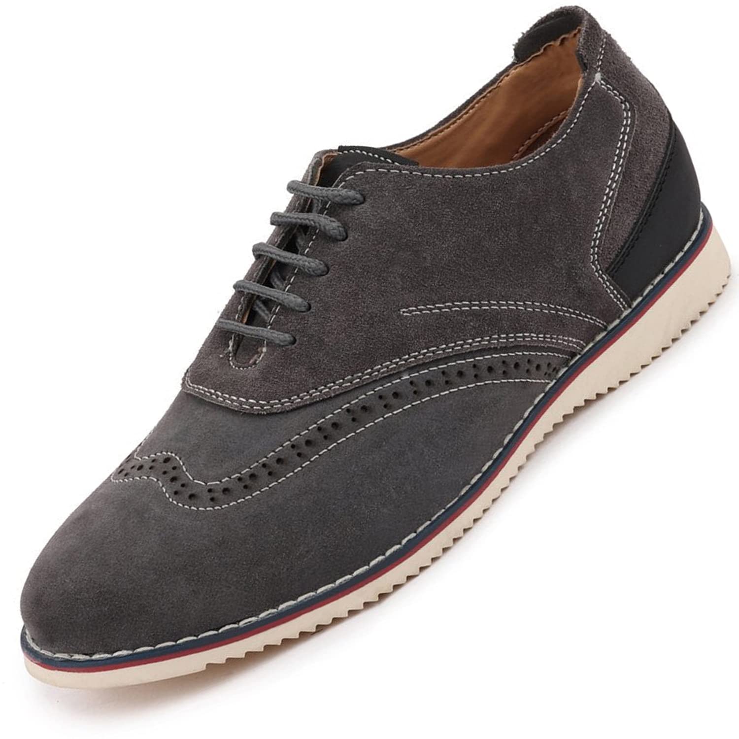 FAUSTO FST KI-9976 GREY-40 Mens Grey Suede Leather Oxford Casual Shoes (6 UK) (B09GG478MD) Amazon Price History, Amazon Price Tracker