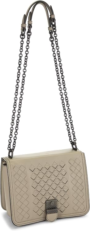 Pre-loved Grey Intrecciato Runway Shoulder Bag, Grey