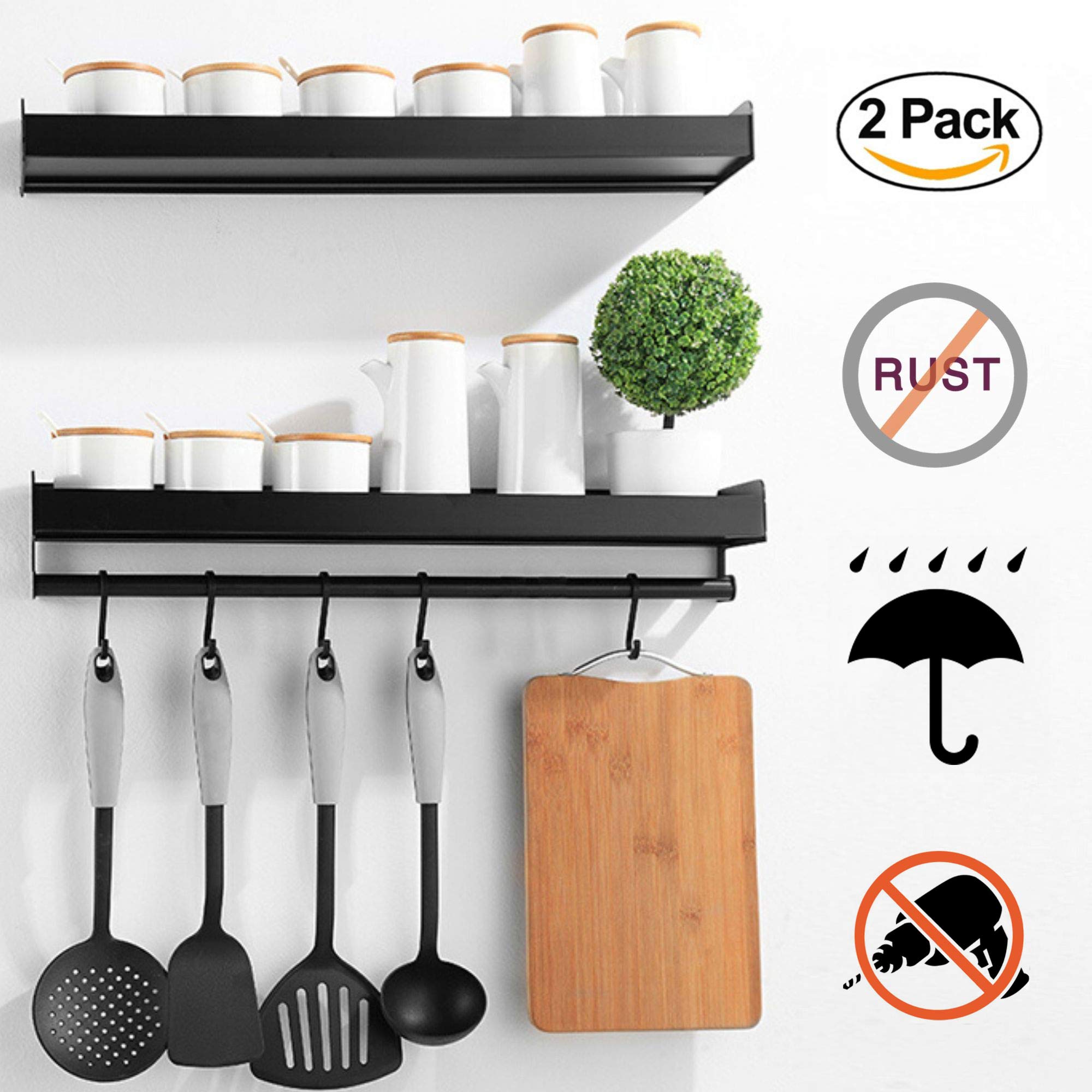 Buy Xabitat No Drill Adhesive Wall ed Spice Rack with 6 Removable ...