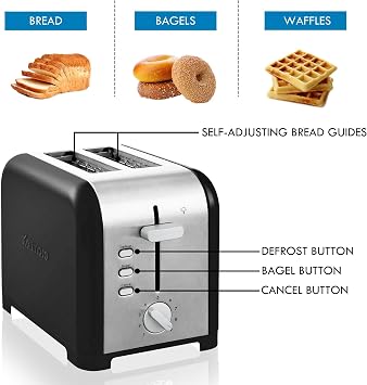 Kenmore 40600 2 - محمصة شريحة باللون الأسود