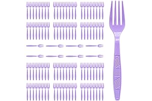 Purple Plastic Forks Party Pack