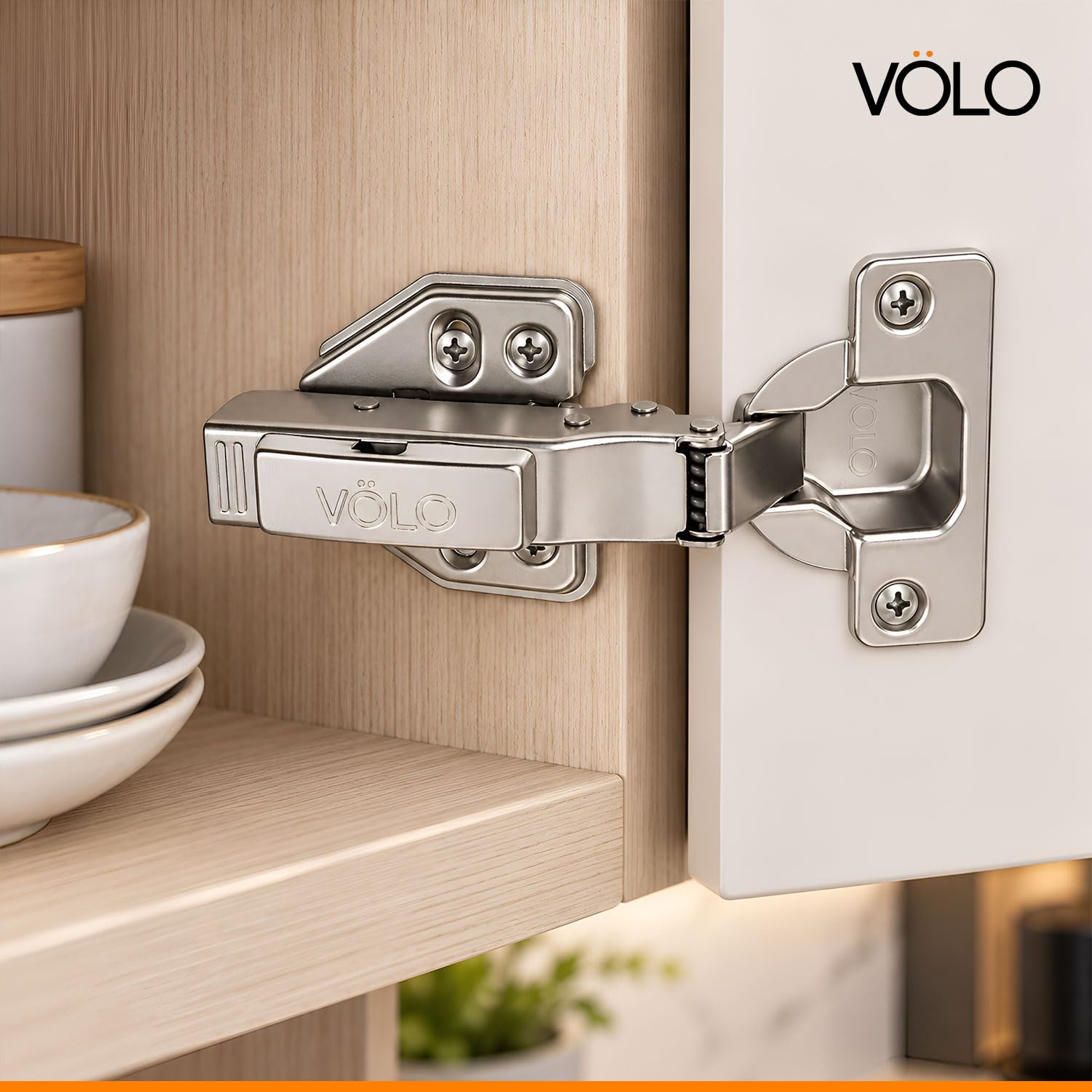 VOLO Soft Close Cabinet Hinges - Nickel Finish -3 VOLO Soft Close Cabinet Hinges - Nickel Finish -3