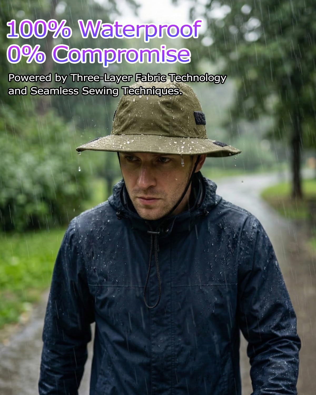 Feng Shui， Sonnenhüte für Herren, L/XL/XXL-Hüte, große Köpfe, Boonie-Safari-Hüte, Sommer, wasserabweisend, UPF50+, Sonnenschutzhut zum Angeln, Wandern, Camping, Outdoor