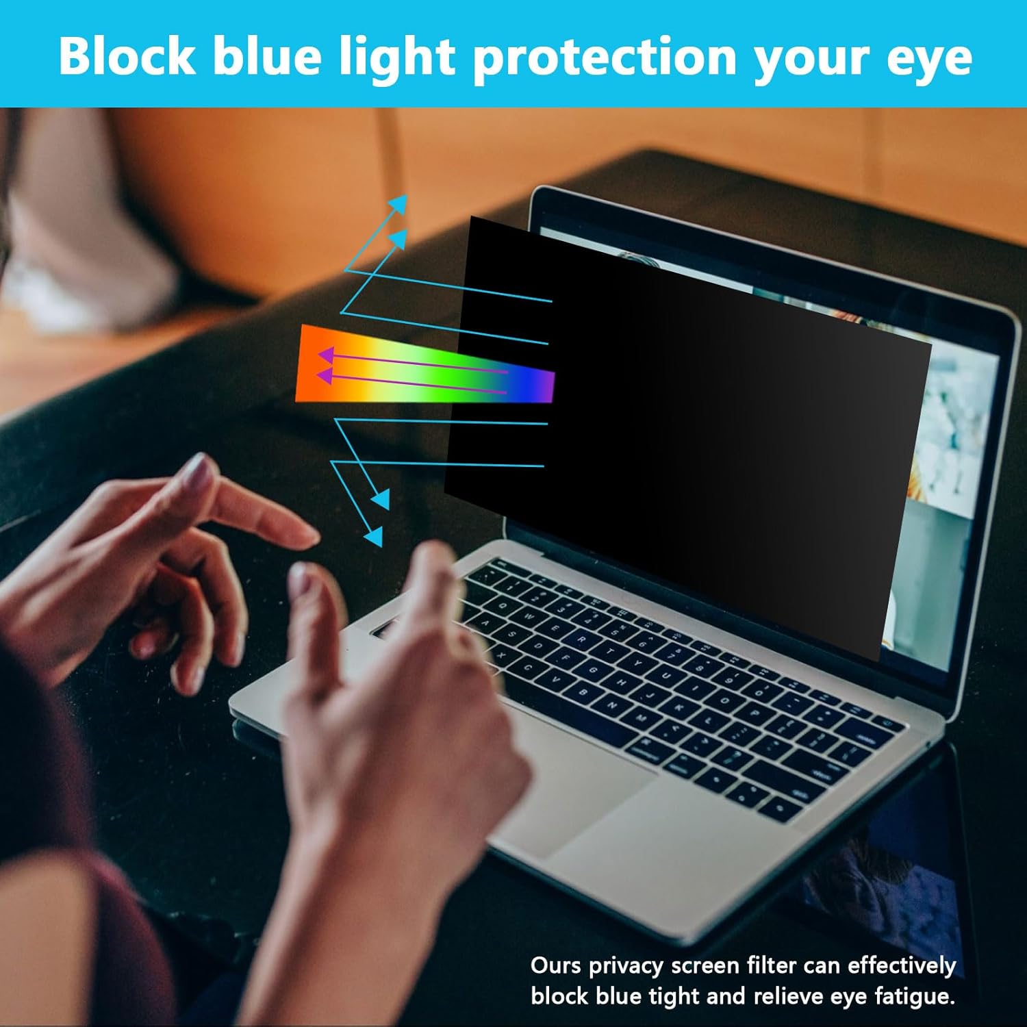 AIZYR Computer Privacy Screen Filter Protective Film Anti Blue Light for 18.5-32inch Laptop, Anti-Glare/Anti-Scratch/Anti-peep Protective Film,18.5inch 410X230mm